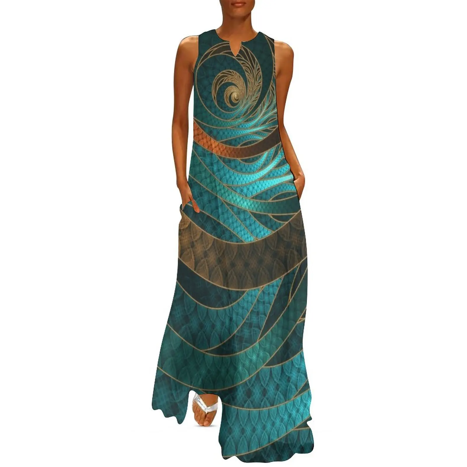 Beautiful Corded Leather Turquoise Fractal Bangles Long Dress Dress woman luxury woman party dress evening
Beautiful Corded Leather Turquoise Fractal Bangles Long Dress Dress woman luxury woman party dress evening