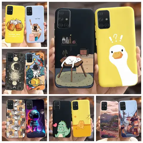 For Samsung Galaxy A51 A71 Case A515F A715F Cute Fashion Cartoon Painted Phone Case For Samsung A51 A 31 41 71 Soft Cover Bumper