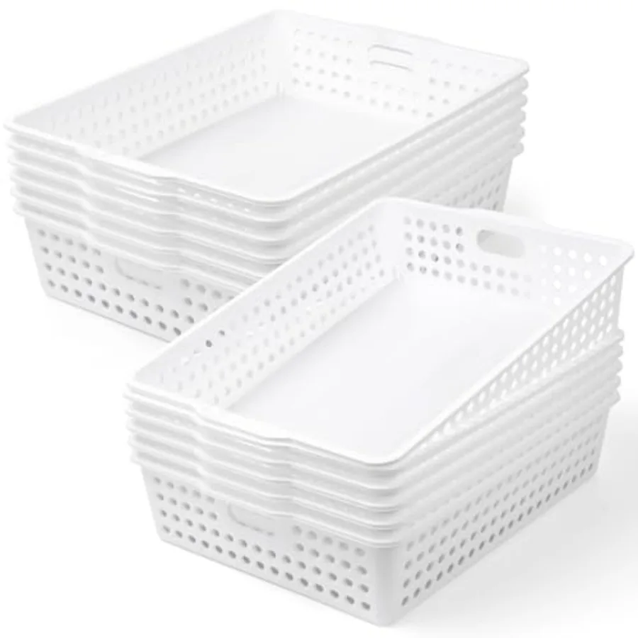 12 Pcs Plastic Storage Baskets Bulk 14 x 10 In Stackable Storage Bin with Handles A4 Size Desktop File Letter Organizer Tray Mu
12 Pcs Plastic Storage Baskets Bulk 14 x 10 In Stackable Storage Bin with Handles A4 Size Desktop File Letter Organizer Tray Mu