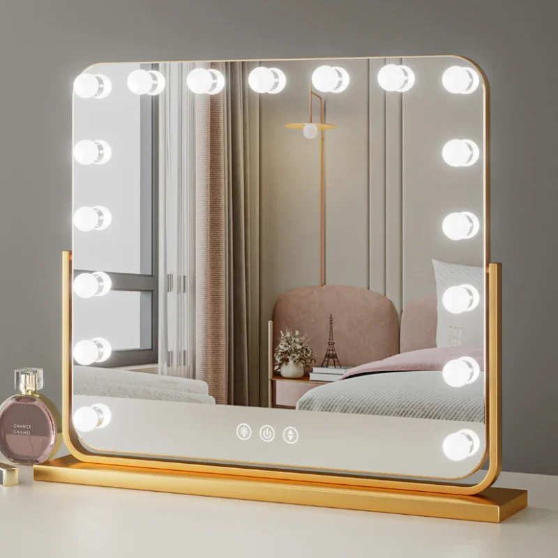 Makeup mirror with lamp led desktop desktop light bulb vanity mirror home bedroom light luxury premium vanity mirror
Makeup mirror with lamp led desktop desktop light bulb vanity mirror home bedroom light luxury premium vanity mirror