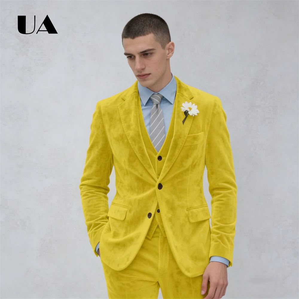Men's Formal Suit Set Including Jacket Vest Pants Wedding Groom Suit 3-Piece Velvet Suit Attire Tailored Fashion Business Suit
Men's Formal Suit Set Including Jacket Vest Pants Wedding Groom Suit 3-Piece Velvet Suit Attire Tailored Fashion Business Suit