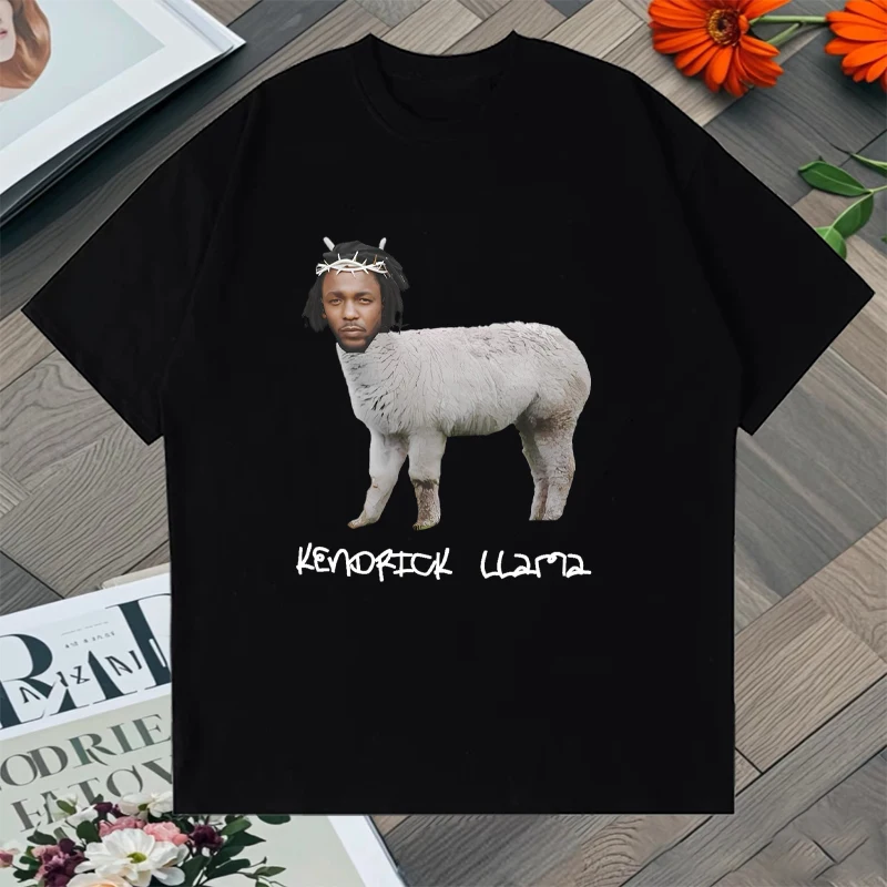 Funny Kendrick Lamar Crown Llama Printed 100% Cotton Oversized t-shirt Men Women Summer short sleeve Tee shirt Unisex clothing
Funny Kendrick Lamar Crown Llama Printed 100% Cotton Oversized t-shirt Men Women Summer short sleeve Tee shirt Unisex clothing