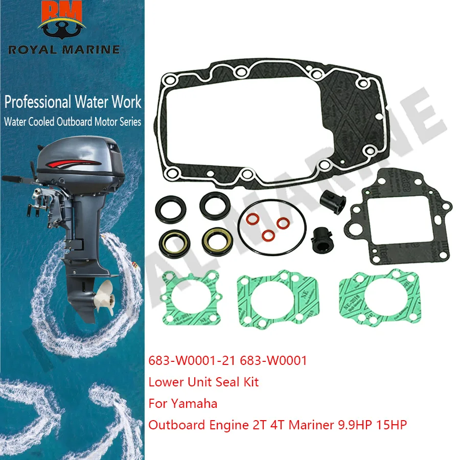 For Yamaha Lower Unit Seal Kit 683-W0001-21 Outboard Engine 2T 4T Mariner 9.9HP 15HP 683-W0001 Boat Motor Gear Box Gasket Parts
For Yamaha Lower Unit Seal Kit 683-W0001-21 Outboard Engine 2T 4T Mariner 9.9HP 15HP 683-W0001 Boat Motor Gear Box Gasket Parts