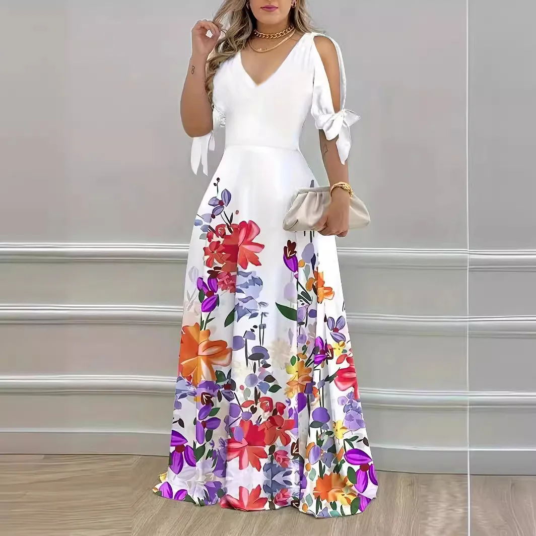 2024 Spring/Summer Dress Style Off Shoulder Short Sleeve V-Neck Printed A Pendulum
2024 Spring/Summer Dress Style Off Shoulder Short Sleeve V-Neck Printed A Pendulum