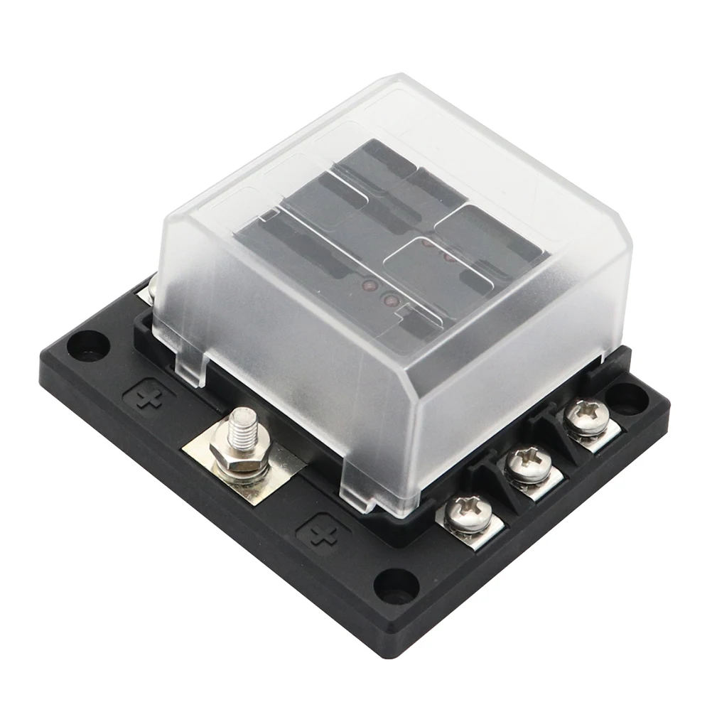Fuse Box for Ship Fuse Block for Car Fuse Box with Cover Fuse Box with LED Indicator 6 Way Fuse Block
Fuse Box for Ship Fuse Block for Car Fuse Box with Cover Fuse Box with LED Indicator 6 Way Fuse Block