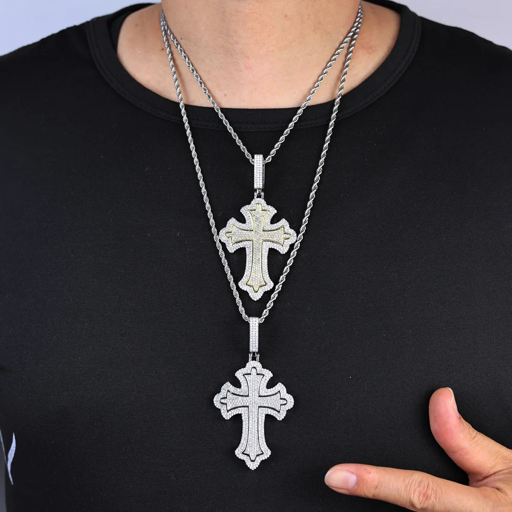 New Iced Out Bling Two Tone Color Cross Pendant Solid 7mm Round Bead Necklace Hip Hop Full Cubic Zirconia Men's Rock Jewelry
New Iced Out Bling Two Tone Color Cross Pendant Solid 7mm Round Bead Necklace Hip Hop Full Cubic Zirconia Men's Rock Jewelry
