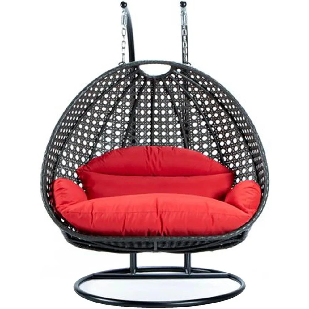 2 Person Wicker Egg Chair Outdoor Indoor Bedroom Patio Hanging Lounge Swing Hammock Chairs with Black Stand and UV Resistant
2 Person Wicker Egg Chair Outdoor Indoor Bedroom Patio Hanging Lounge Swing Hammock Chairs with Black Stand and UV Resistant