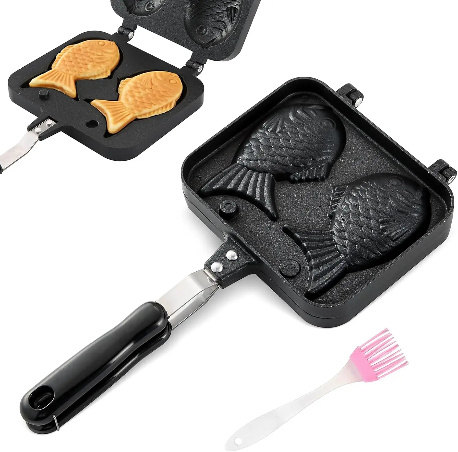 Fish-Shaped Cake Pan Waffle Maker Double Mold Non-Stick Aluminum Easy Clean
Fish-Shaped Cake Pan Waffle Maker Double Mold Non-Stick Aluminum Easy Clean