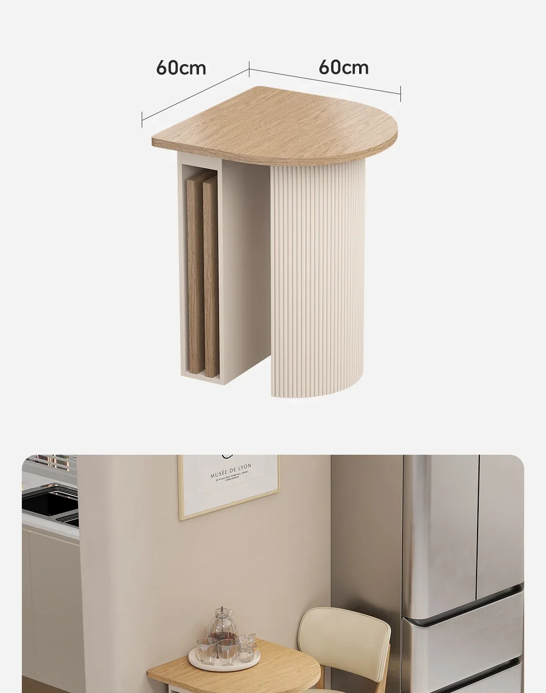 Folding dining table Small apartment household retractable dining table Oval semicircular table and chairs
Folding dining table Small apartment household retractable dining table Oval semicircular table and chairs