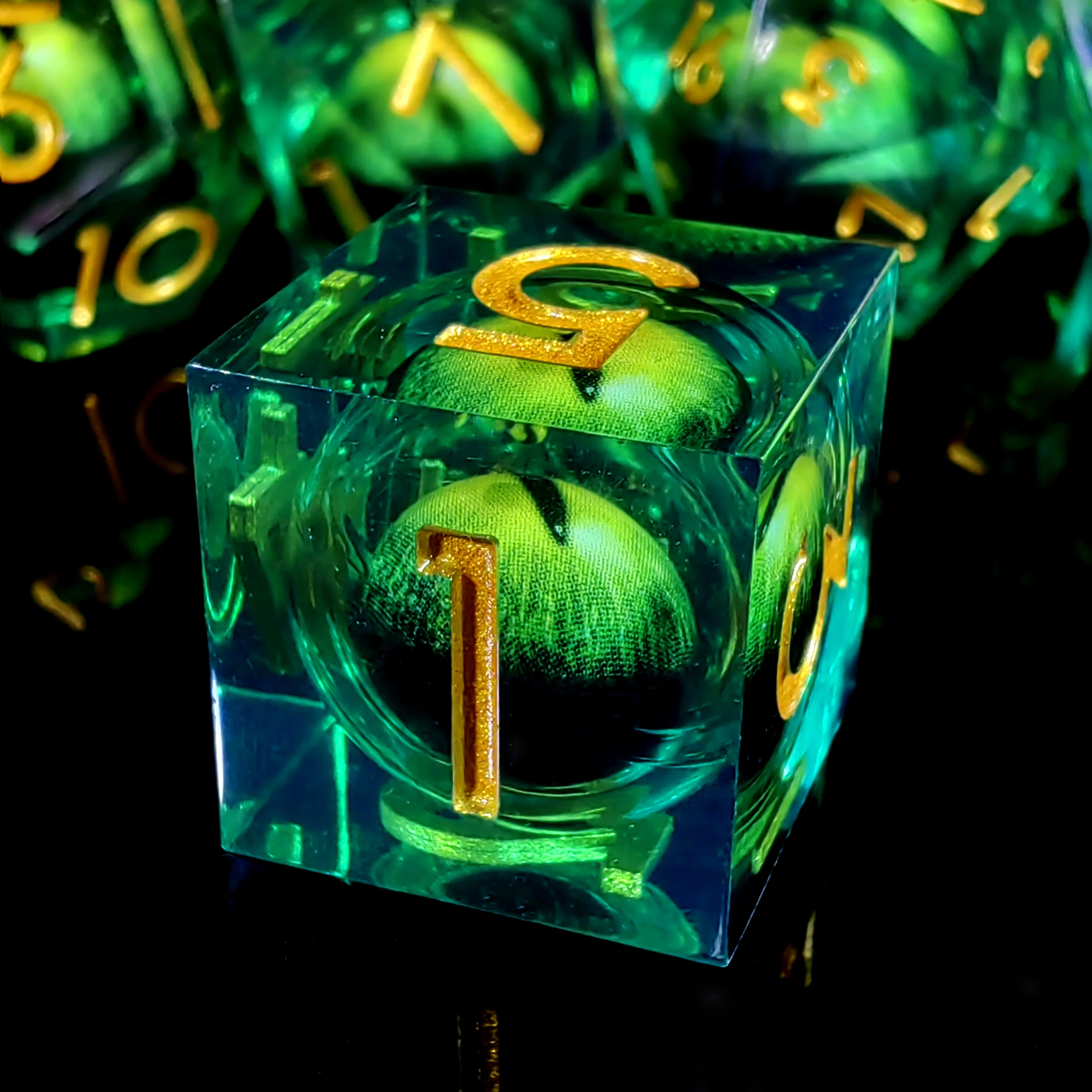 DnD Dice Set - 7-Piece Resin Polyhedral Dice with Spinning Dragon Eye Core, Light Green for Dungeons and Dragons, Tabletop Games
DnD Dice Set - 7-Piece Resin Polyhedral Dice with Spinning Dragon Eye Core, Light Green for Dungeons and Dragons, Tabletop Games