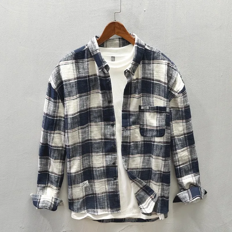 Men's Vintage Pure Cotton Plaid Long Sleeve Shirt Loose Casual Outerwear Autumn Spring Season Fashion Brand Workwear Coat
Men's Vintage Pure Cotton Plaid Long Sleeve Shirt Loose Casual Outerwear Autumn Spring Season Fashion Brand Workwear Coat