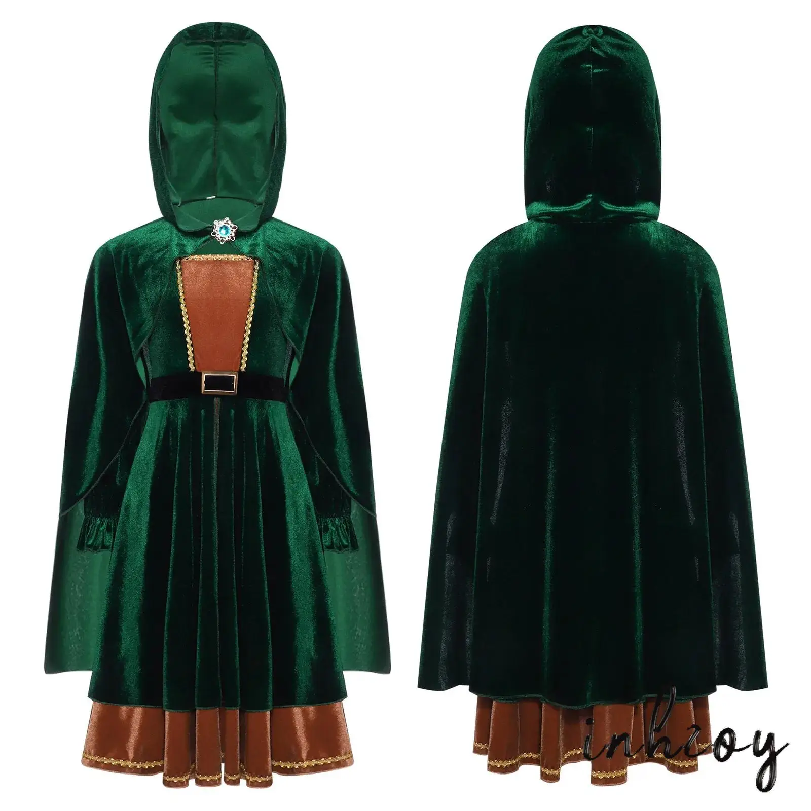 Kids Girls Jungle Archer Velvet Dress with Hooded Cape Long Sleeve Gem Decor Dress Fairytale Hunter Halloween Cosplay Costume
Kids Girls Jungle Archer Velvet Dress with Hooded Cape Long Sleeve Gem Decor Dress Fairytale Hunter Halloween Cosplay Costume