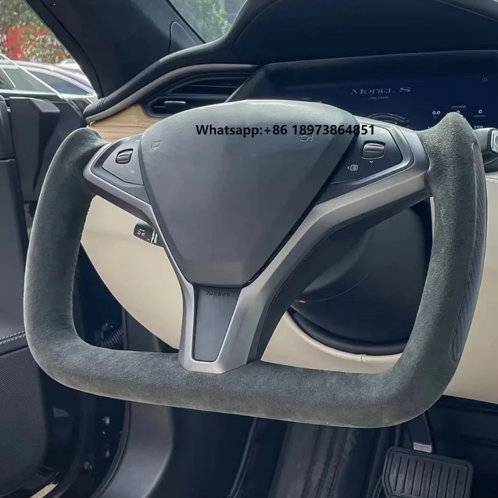 Restoration Carbon Fiber Yoke Steering Wheel Model 3/Y/S/X Sports Design Leather Material White Stitching Also Fits S
Restoration Carbon Fiber Yoke Steering Wheel Model 3/Y/S/X Sports Design Leather Material White Stitching Also Fits S