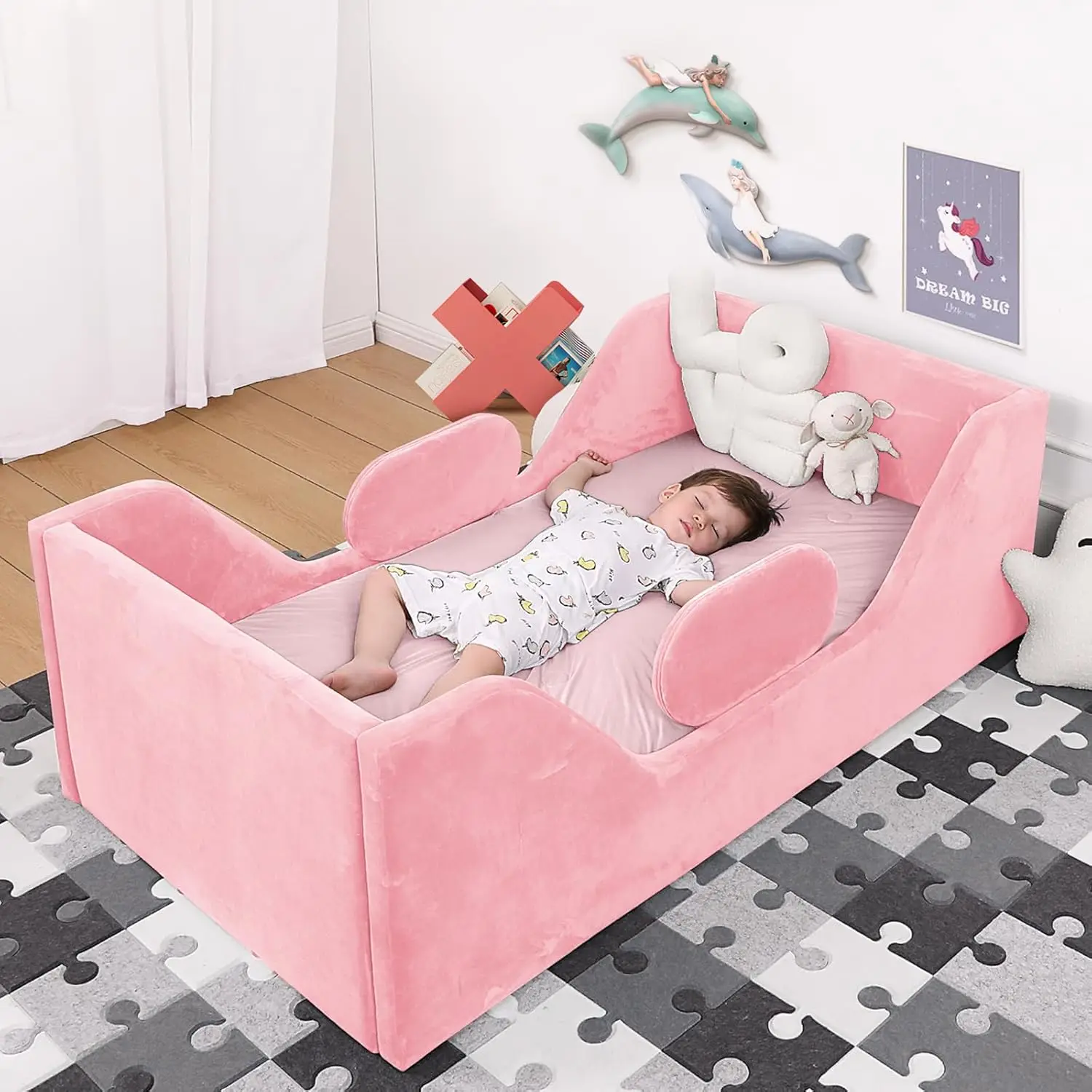 Toddler Bed, Child Bed for Kids with Extra Safty Broad, Standard Crib Size Toddler Bed, Certified Fabric Toddler Beds,
Toddler Bed, Child Bed for Kids with Extra Safty Broad, Standard Crib Size Toddler Bed, Certified Fabric Toddler Beds,