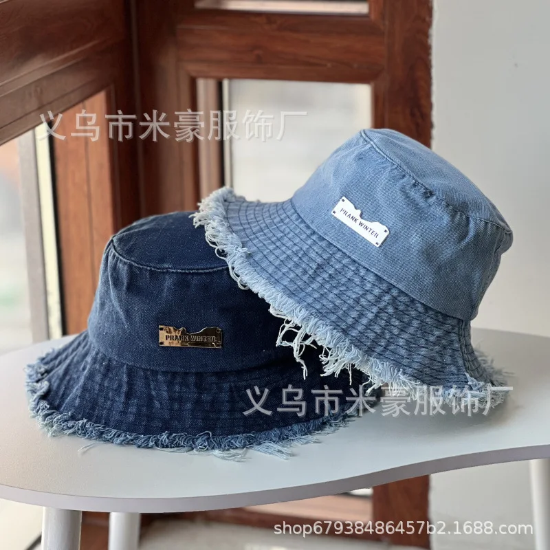 New Korean version of denim bucket rough edge shows a small face, basin spring summer casual sunshade bucket hat tide
New Korean version of denim bucket rough edge shows a small face, basin spring summer casual sunshade bucket hat tide