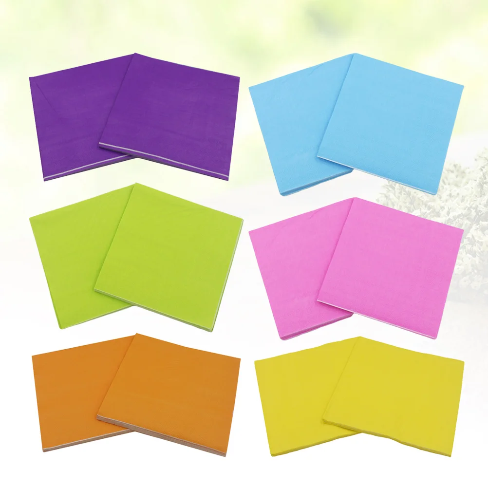 6 Packs Solid Color Paper Napkins 120 Sheets 6 Colors Rosy Orange Sky Blue Yellow Purple Green Absorbent For Party Wedding
6 Packs Solid Color Paper Napkins 120 Sheets 6 Colors Rosy Orange Sky Blue Yellow Purple Green Absorbent For Party Wedding