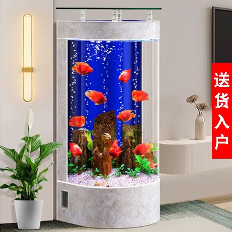 Semi-circular golden dragon fish tank living room household small and medium-sized lazy glass against the wall floor-to-ceiling
Semi-circular golden dragon fish tank living room household small and medium-sized lazy glass against the wall floor-to-ceiling