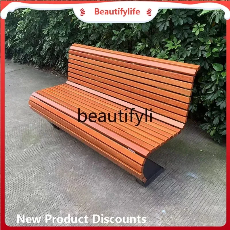 TTT Outdoor stainless steel bench Solid wood three-person backrest Leisure square chair
TTT Outdoor stainless steel bench Solid wood three-person backrest Leisure square chair