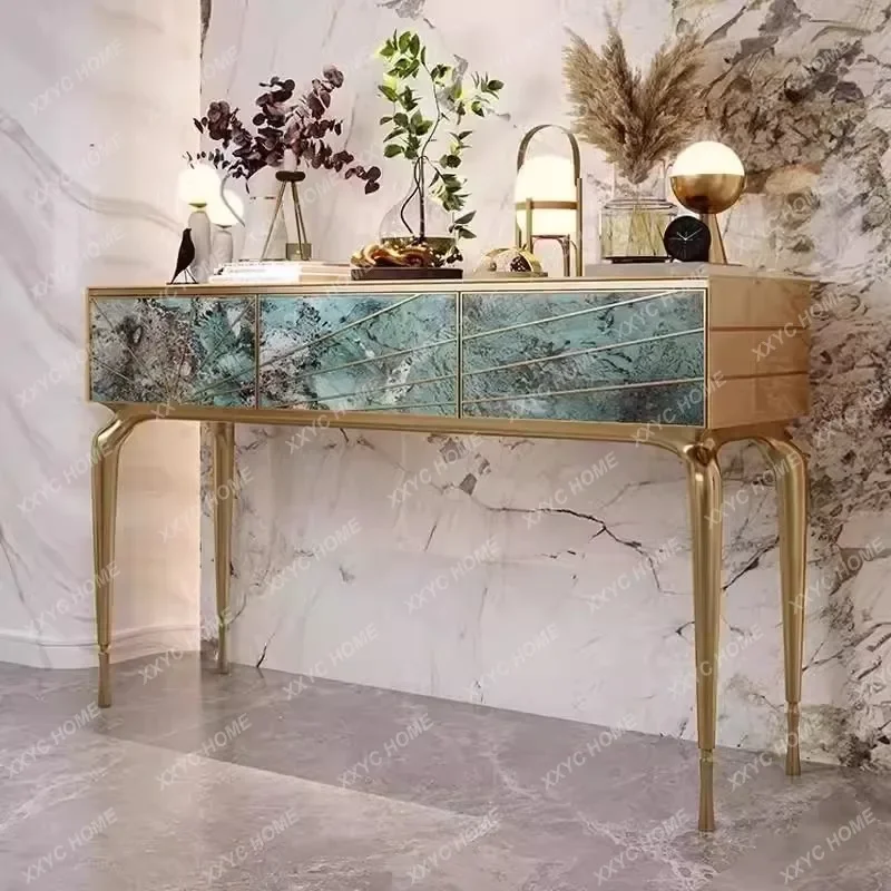 Z Light luxury high-end stainless steel luxury stone art entrance table
Z Light luxury high-end stainless steel luxury stone art entrance table