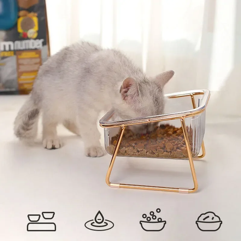 Raised Cat Bowl with Slanting Mouth, Transparent Elevated Food & Water Dish for Cats and Small Dogs, Double & Single Bowl Option
Raised Cat Bowl with Slanting Mouth, Transparent Elevated Food & Water Dish for Cats and Small Dogs, Double & Single Bowl Option
