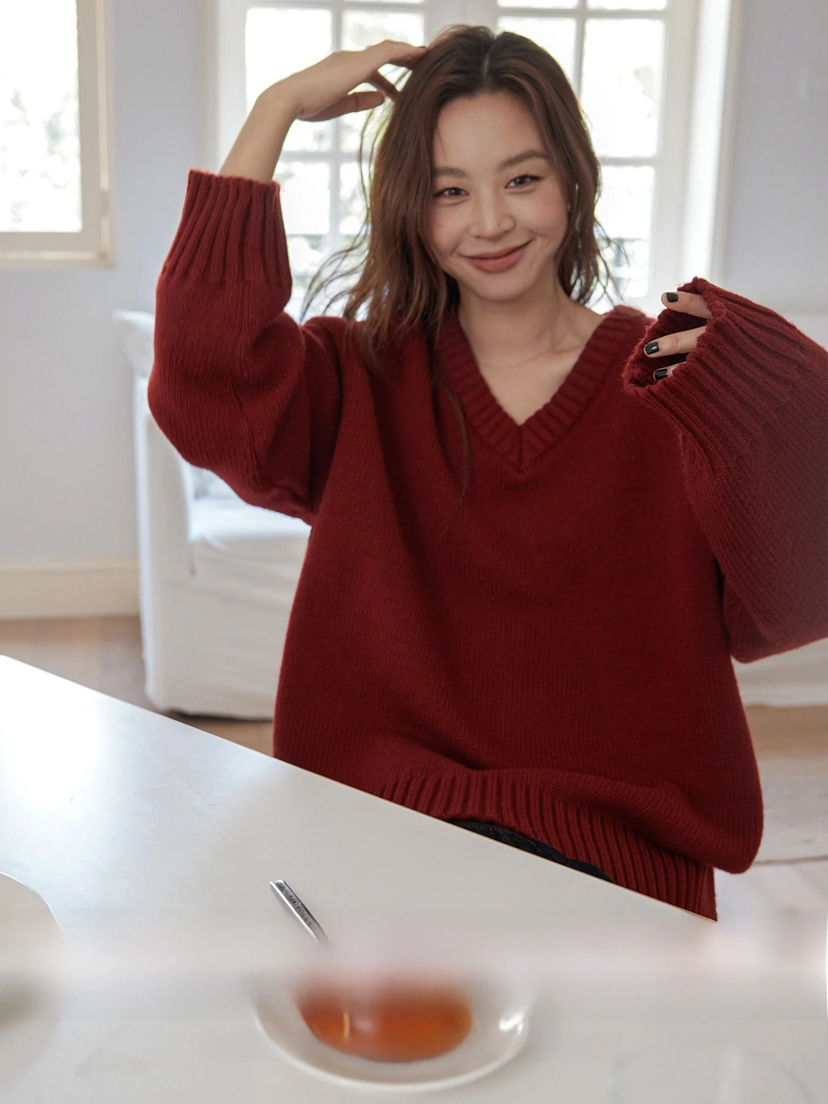 Свитер VNOOK из утолщенной шерстяной смеси, красный, с V-образным вырезом, свободного кроя, женский, осенне-зимний, новый, повседневный, удобный топ
Свитер VNOOK из утолщенной шерстяной смеси, красный, с V-образным вырезом, свободного кроя, женский, осенне-зимний, новый, повседневный, удобный топ