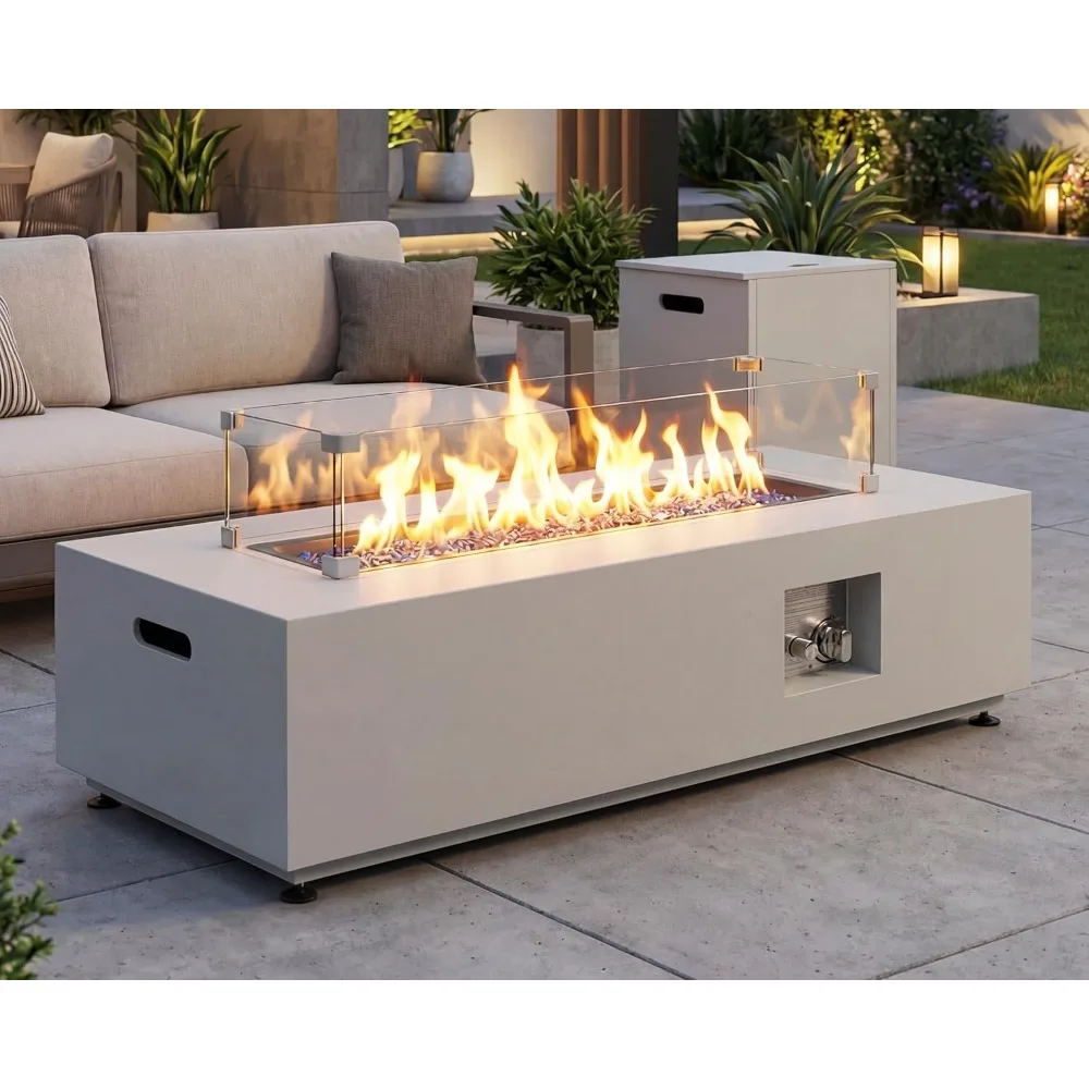 42" Outdoor Propane Fire Pit Table, 50,000 BTU Rectangle Natural Gas Firepit with Tank Table, No Assembly Low Profile Fire Table
42" Outdoor Propane Fire Pit Table, 50,000 BTU Rectangle Natural Gas Firepit with Tank Table, No Assembly Low Profile Fire Table