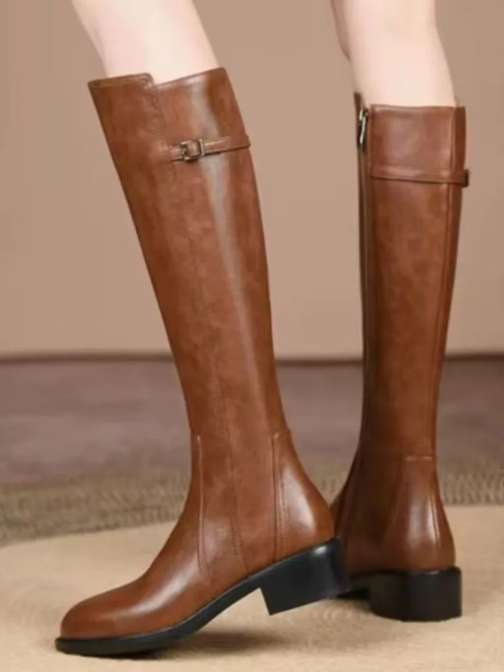 Trendy Mid-Calf Genuine Leather Boots for Women Belt Bule Knight Sle Booties Ankle to Knee Length Autumn Winter Faion
Trendy Mid-Calf Genuine Leather Boots for Women Belt Bule Knight Sle Booties Ankle to Knee Length Autumn Winter Faion