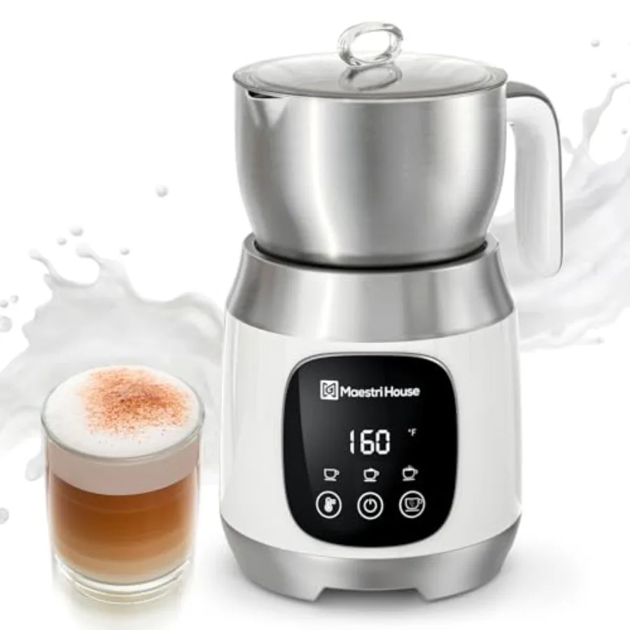 Milk Frother for Latte Hot Chocolate, Stainless Steel, White, Variable Temp and Froth Thickness Control with Memory Function
Milk Frother for Latte Hot Chocolate, Stainless Steel, White, Variable Temp and Froth Thickness Control with Memory Function