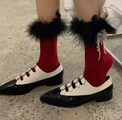 British Women Black White Patchwork Leather Metal Crystal Rhinestone Buckles Pointed Toe Low Top Flat Loafers Leisure Shoes Lady
British Women Black White Patchwork Leather Metal Crystal Rhinestone Buckles Pointed Toe Low Top Flat Loafers Leisure Shoes Lady