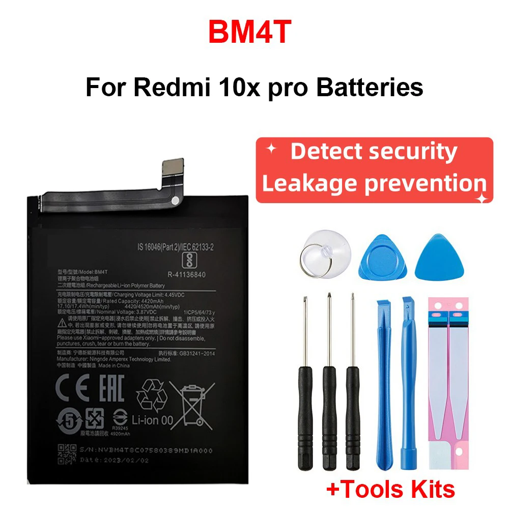 Сменный аккумулятор для XiaoMi BM4T, аккумулятор для телефона Redmi10X Pro5G, предотвращение утечки
Сменный аккумулятор для XiaoMi BM4T, аккумулятор для телефона Redmi10X Pro5G, предотвращение утечки