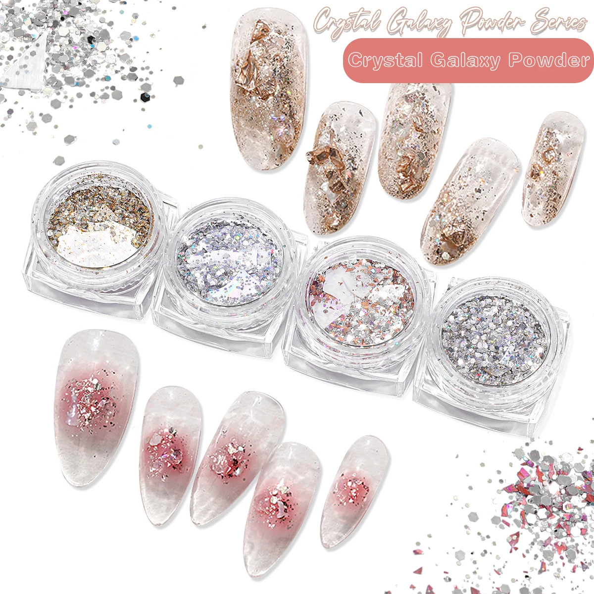 Crystal Glaxy Nail Glitter Powder Sequins Powder Confetti Nail Sequin Lentejuelas Para Manualidades 4 colors available
Crystal Glaxy Nail Glitter Powder Sequins Powder Confetti Nail Sequin Lentejuelas Para Manualidades 4 colors available