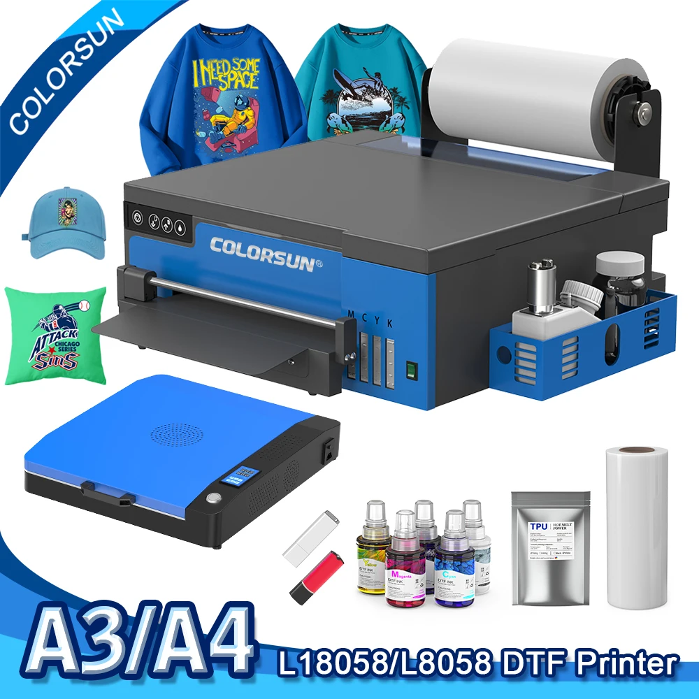 Colorsun A4/A3 DTF Printer XP600 Impresora DTF T-Shirt Printing Machine Driect to Film A4 A3 DTF Printer For T-Shirts Hoodies
Colorsun A4/A3 DTF Printer XP600 Impresora DTF T-Shirt Printing Machine Driect to Film A4 A3 DTF Printer For T-Shirts Hoodies