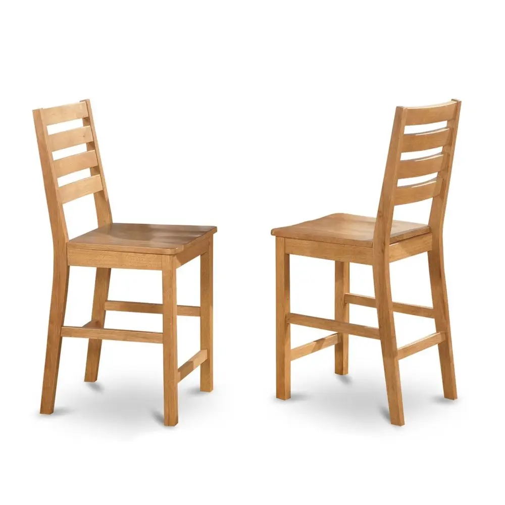 CFSOAKW Cafe Counter Height Dining Chairs Ladder Back Wood Seat Chairs, Set of 2, Oak
CFSOAKW Cafe Counter Height Dining Chairs Ladder Back Wood Seat Chairs, Set of 2, Oak