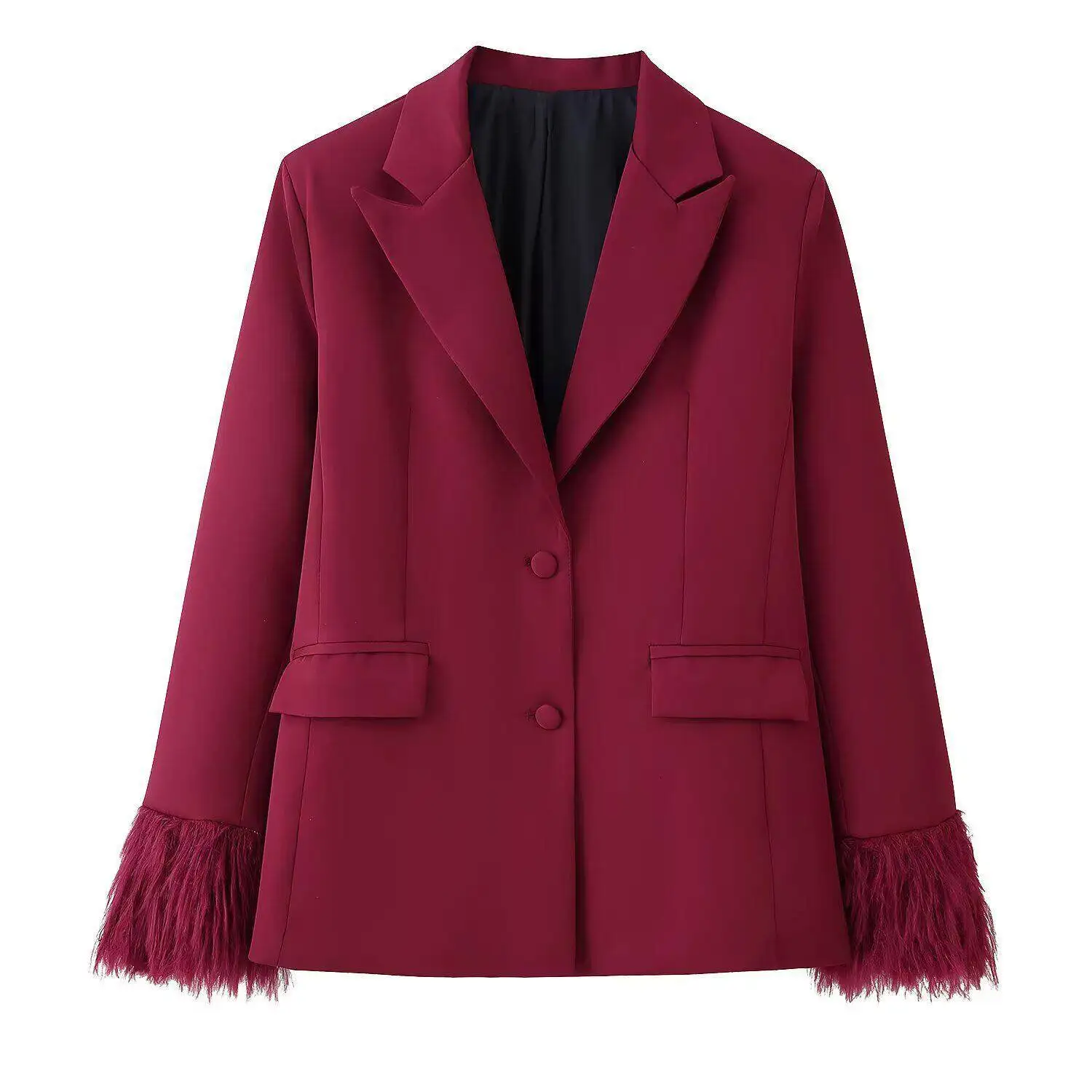 Fashionable Feather Trimmed Slim Fit Suit Jacket And Pants Set Women's Cross-Border Winter Outfit Long Sleeve Five-Quarter Pants
Fashionable Feather Trimmed Slim Fit Suit Jacket And Pants Set Women's Cross-Border Winter Outfit Long Sleeve Five-Quarter Pants