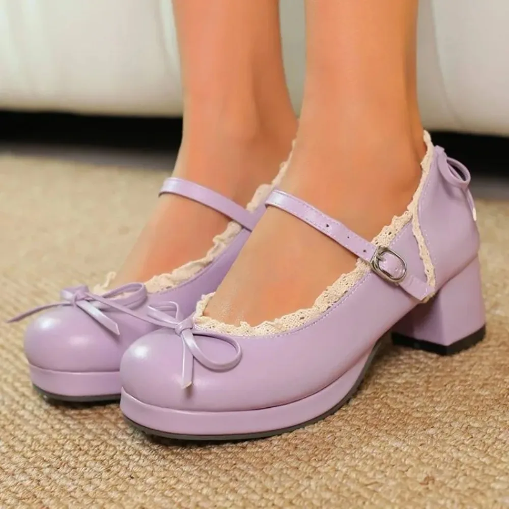 Spring Autumn New Style Fashion High-heeled Women's Shoes Solid Color Round Head Sweet Butterfly-knot Square Heel Women's Shoes
Spring Autumn New Style Fashion High-heeled Women's Shoes Solid Color Round Head Sweet Butterfly-knot Square Heel Women's Shoes