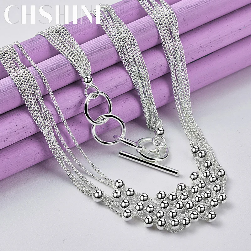 CHSHINE 925 Sterling Silver Smooth Beads Necklace For Women'S Lady Wedding Party Fashion Charm High Quality Jewelry
CHSHINE 925 Sterling Silver Smooth Beads Necklace For Women'S Lady Wedding Party Fashion Charm High Quality Jewelry