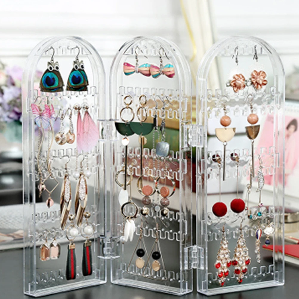 Earring Display Stand Transparent Jewelry Holder Organizer Necklace Folding Rack
Earring Display Stand Transparent Jewelry Holder Organizer Necklace Folding Rack