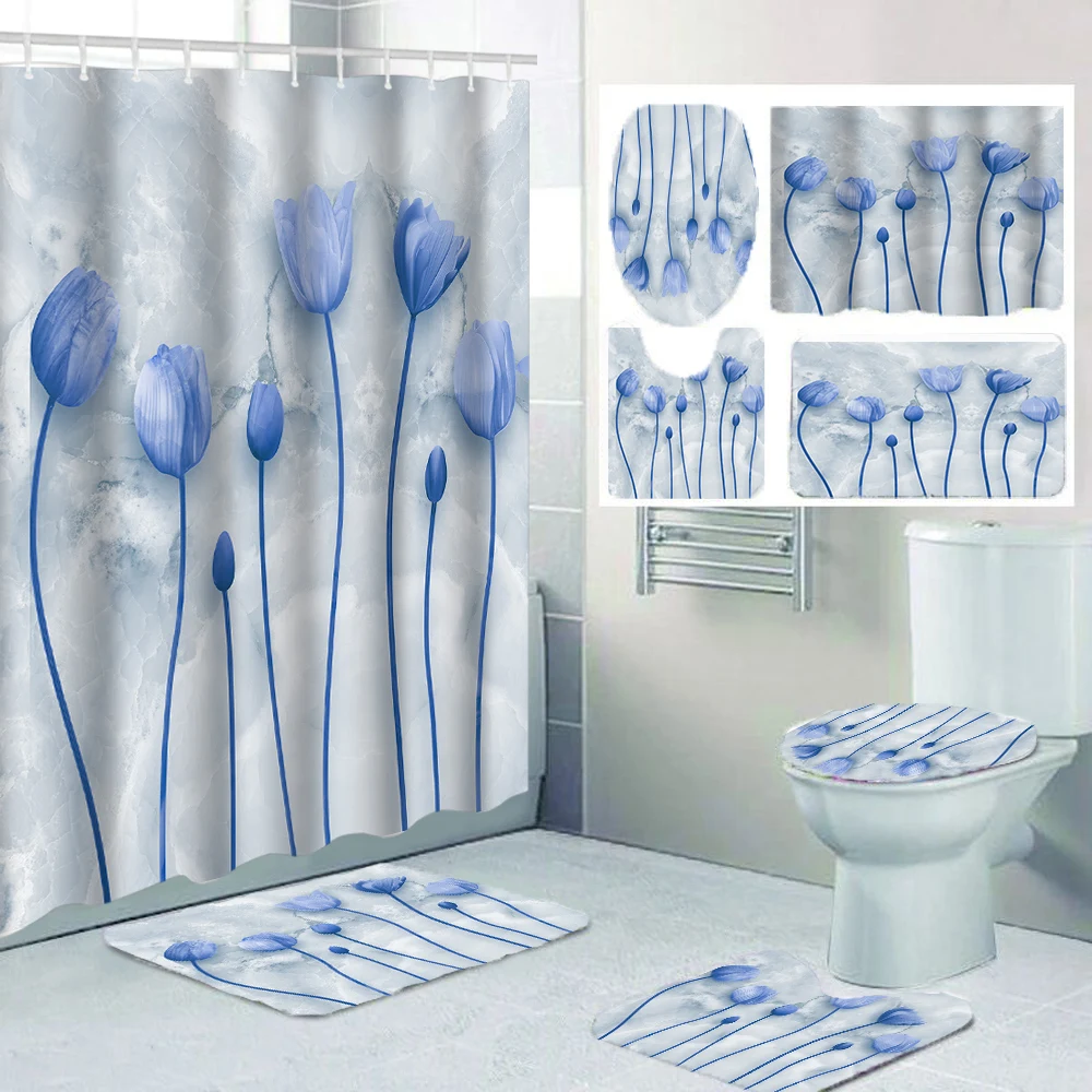 1/4 Marble flowers shower Curtains, Toilet Seat Decoration, Shower Curtain with Carpet and Toilet Lid, 12 70.8x70.8 inch Hooks
1/4 Marble flowers shower Curtains, Toilet Seat Decoration, Shower Curtain with Carpet and Toilet Lid, 12 70.8x70.8 inch Hooks