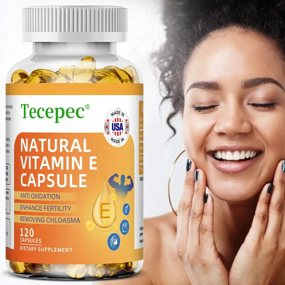 Natural Vitamin E Capsules - Brightens Skin, Tightens Skin, Reduce Wrinkles, Anti-aging, Antioxidant, Supports Immune
Natural Vitamin E Capsules - Brightens Skin, Tightens Skin, Reduce Wrinkles, Anti-aging, Antioxidant, Supports Immune