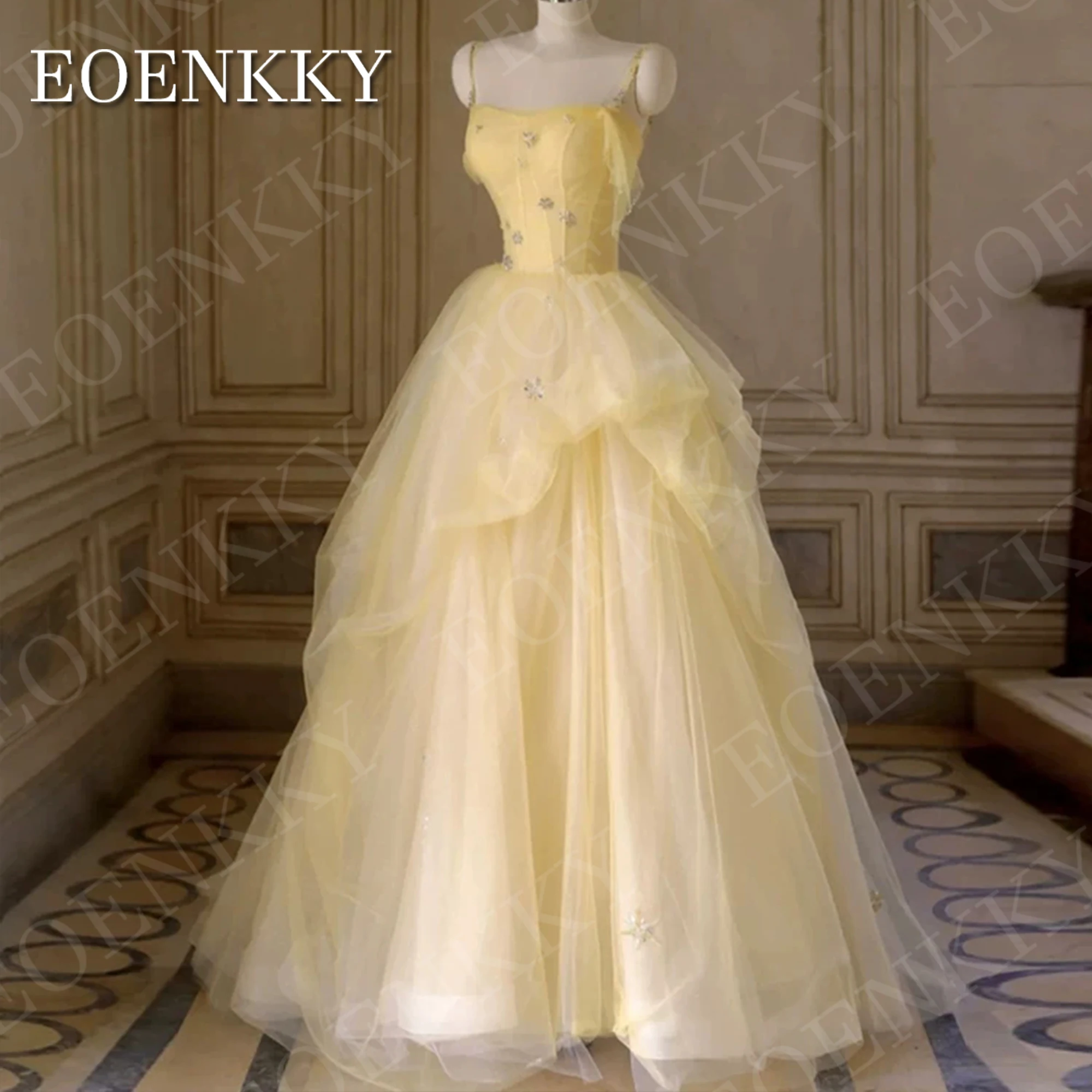 EOENKKY Gorgeous Sparkly Tulle Prom Dress Layered Yellow Princess Spaghetti Straps A Line Graduation Dresses Woman Customized
EOENKKY Gorgeous Sparkly Tulle Prom Dress Layered Yellow Princess Spaghetti Straps A Line Graduation Dresses Woman Customized