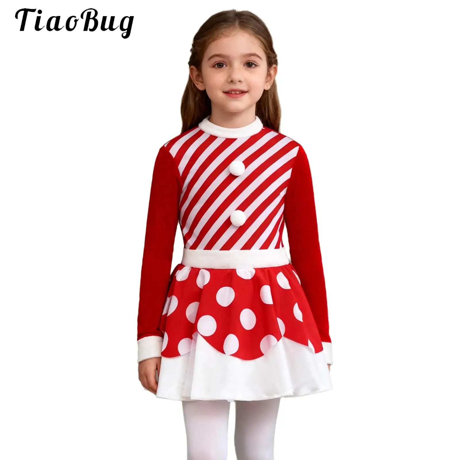 Kids Girls Candy Cane Striped Santa Costume Christmas Dance Dress Long Sleeve Velvet Tutu Leotard Xmas Cosplay Party Dancewear
Kids Girls Candy Cane Striped Santa Costume Christmas Dance Dress Long Sleeve Velvet Tutu Leotard Xmas Cosplay Party Dancewear