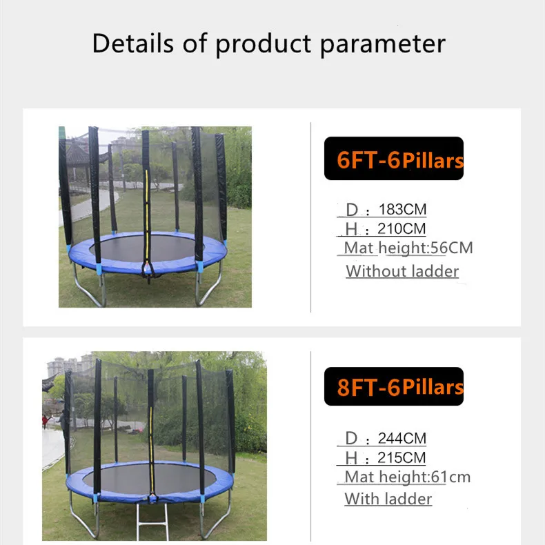 6ft 8ft 12ft Indoor Outdoor Hot Sell Garden Trampoline with Protective Net
6ft 8ft 12ft Indoor Outdoor Hot Sell Garden Trampoline with Protective Net