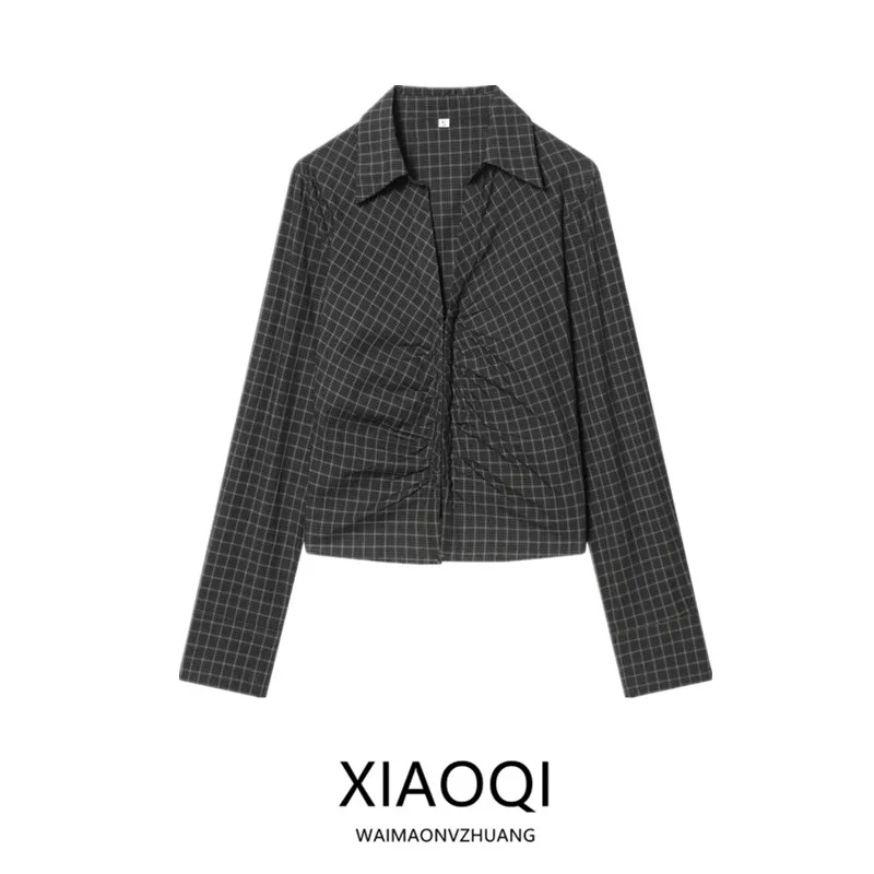 Повседневный облегающий женский топ irt, осенне-зимний клетчатый узор, плиссированный дизайн, длинный топ на пуговицах, женский топ премиум-класса Faion
Повседневный облегающий женский топ irt, осенне-зимний клетчатый узор, плиссированный дизайн, длинный топ на пуговицах, женский топ премиум-класса Faion