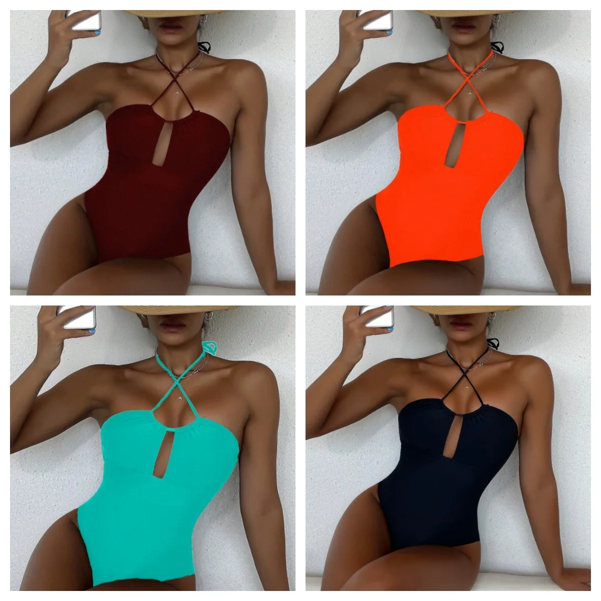 Летний пляжный отдых купальник сплошной цвет висит на шее, сексуальное бикини цельный горячий весенний купальник для женщин
Летний пляжный отдых купальник сплошной цвет висит на шее, сексуальное бикини цельный горячий весенний купальник для женщин