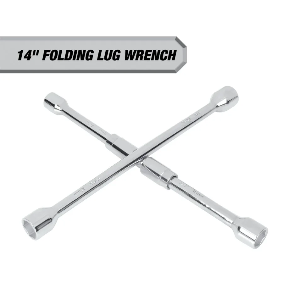 Heavy Duty Folding Lug Wrench Carbon Steel 14-inch Tire Iron Chrome
Heavy Duty Folding Lug Wrench Carbon Steel 14-inch Tire Iron Chrome