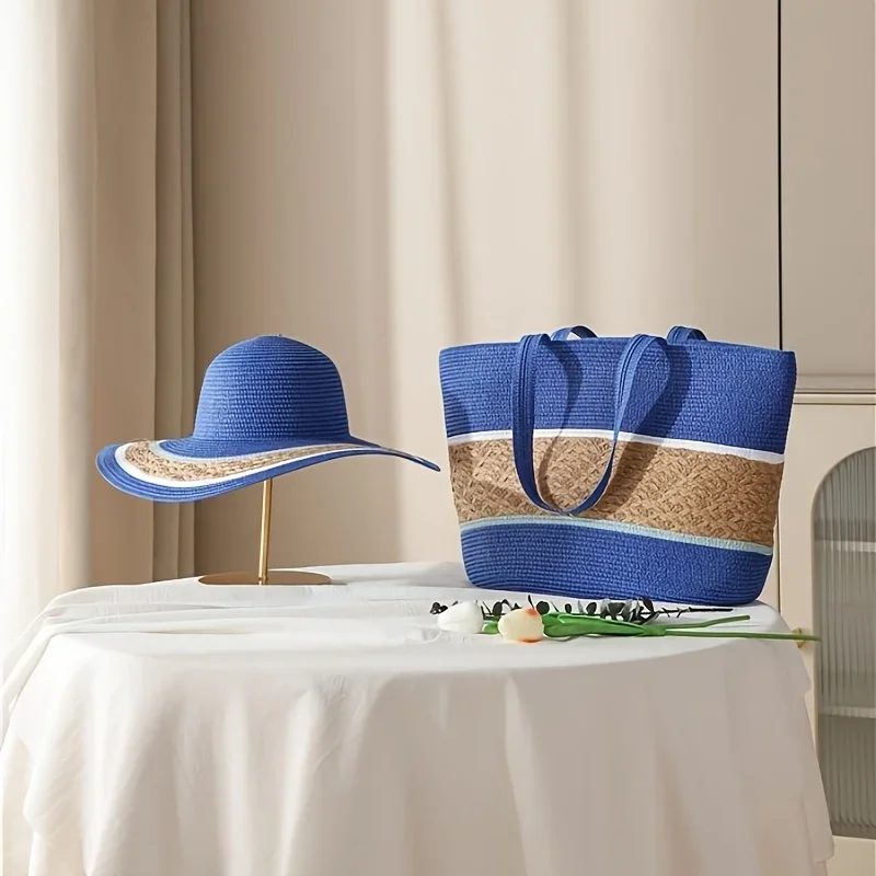 2026 Summer Travel Set: 2pcs Wide Brim Straw Hat And Large Capacity Beach Bag with Zipper Closure, Perfect for Summer Outdoor Adventures, Camping, And Beach Vacation, Game Day Essentials for All Football Fans
2026 Summer Travel Set: 2pcs Wide Brim Straw Hat And Large Capacity Beach Bag with Zipper Closure, Perfect for Summer Outdoor Adventures, Camping, And Beach Vacation, Game Day Essentials for All Football Fans