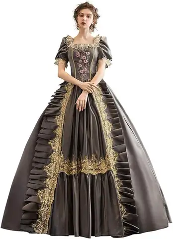 KEMAO Rococo Baroque Marie Antoinette Ball Dresses 18th Century Renaissance Dress Historical Period Victorian Golden Gown