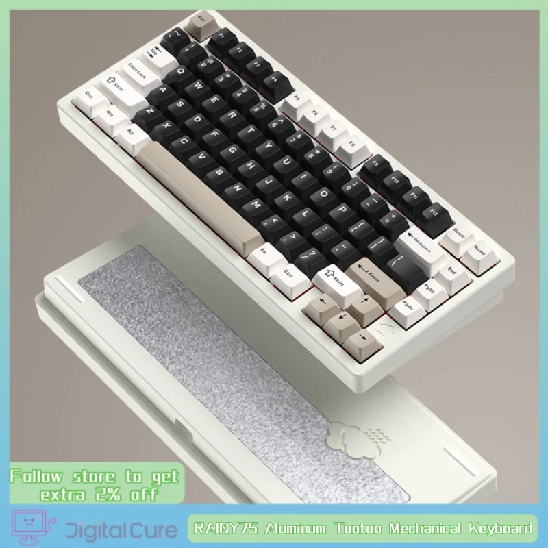 RAINY75 Thri-Mode Индивидуальная алюминиевая механическая клавиатура Tuotuo Игровая клавиатура Компьютерная беспроводная Bluetooth E-Sports
RAINY75 Thri-Mode Индивидуальная алюминиевая механическая клавиатура Tuotuo Игровая клавиатура Компьютерная беспроводная Bluetooth E-Sports