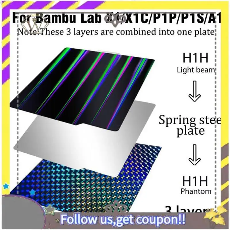 Новая объединительная пластина H1H для 3D-принтера Bambu Lab A1/X1C/X1/P1P/P1S, двусторонняя пружинная пластина 257X257 мм (свет + Phantom), аксессуар
Новая объединительная пластина H1H для 3D-принтера Bambu Lab A1/X1C/X1/P1P/P1S, двусторонняя пружинная пластина 257X257 мм (свет + Phantom), аксессуар