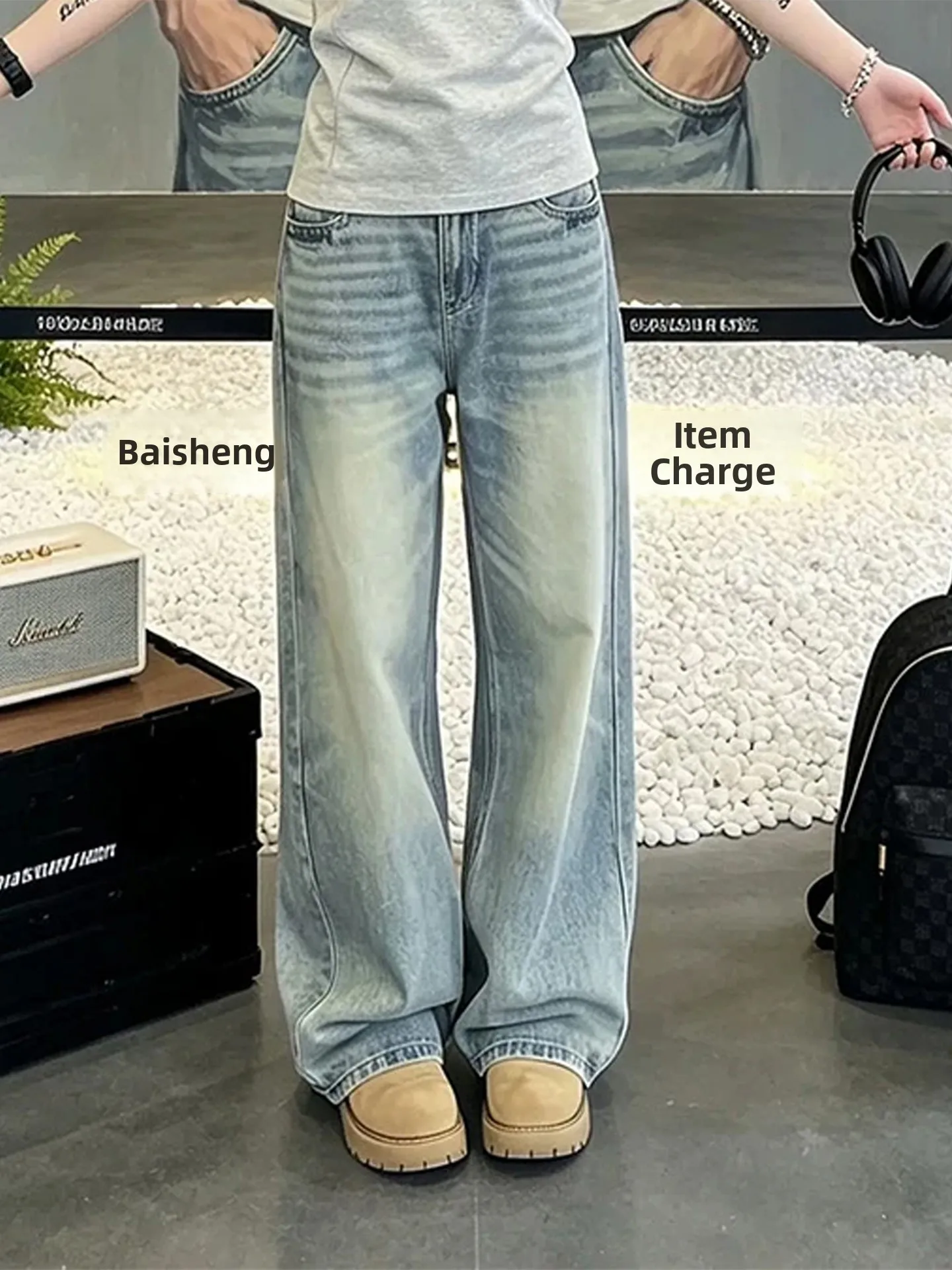 Retro Blue Washed Loose Straight Leg Jeans Men's American High Street Style Slimming Knife Pants mid Waist Casual Jeans
Retro Blue Washed Loose Straight Leg Jeans Men's American High Street Style Slimming Knife Pants mid Waist Casual Jeans